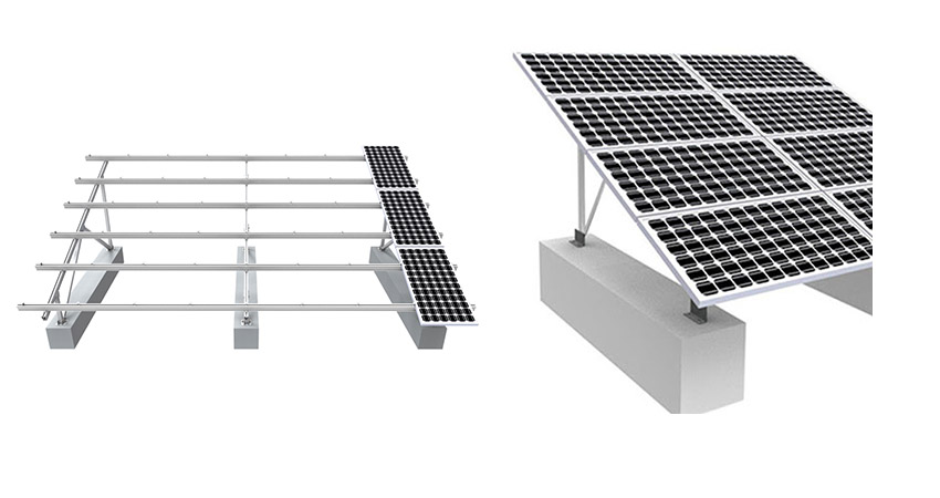 concrete based ground mounted solar panels